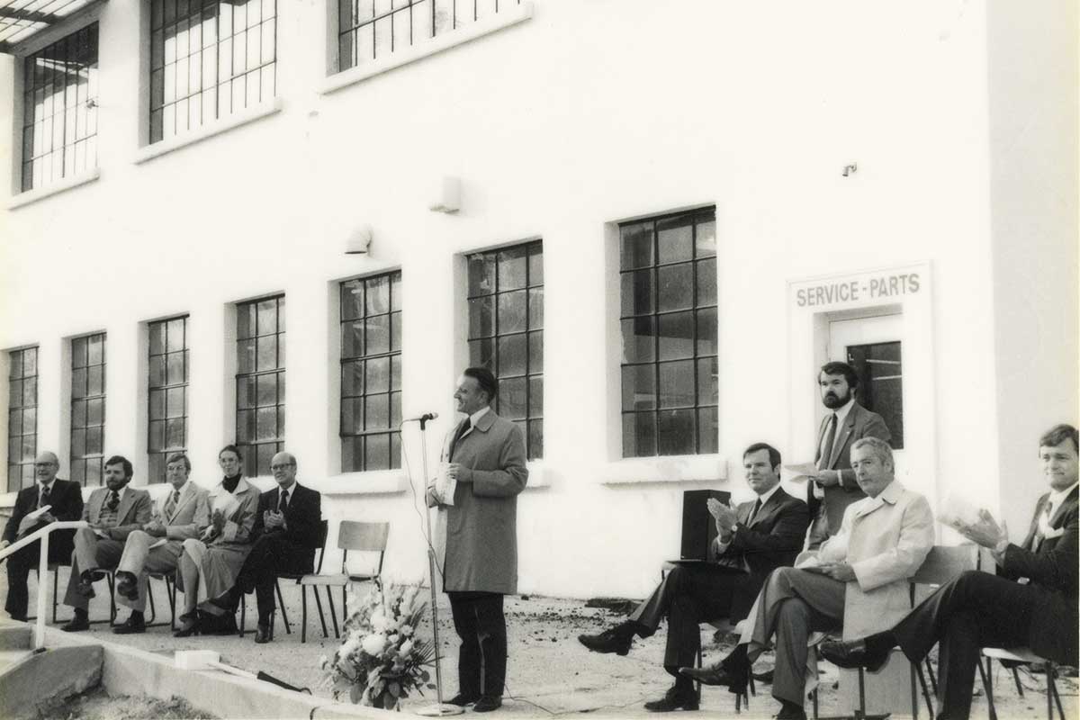 Speaker at groundbreaking ceremony in 1981